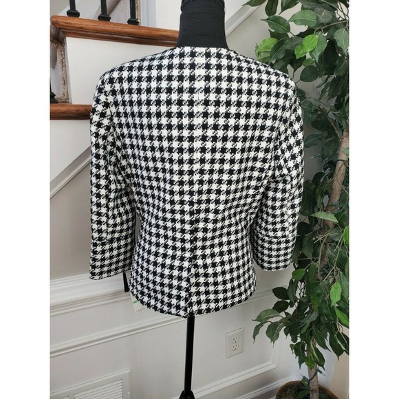 Signature By Larry levine Womens Black & White Polyester Buttons Casual Jacket - Picture 6 of 12